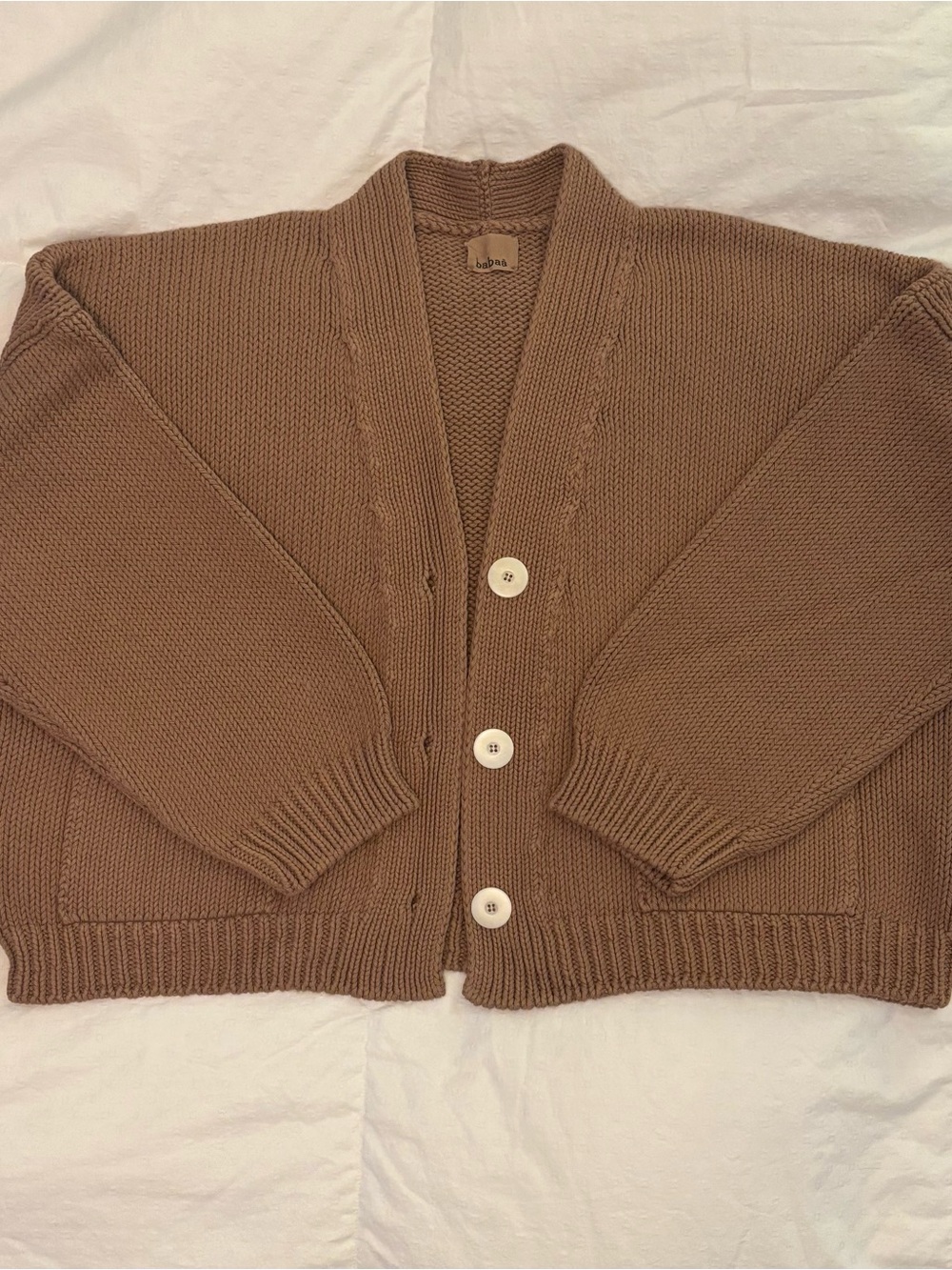 Babaa cotton cardigan no 22, roasted fig